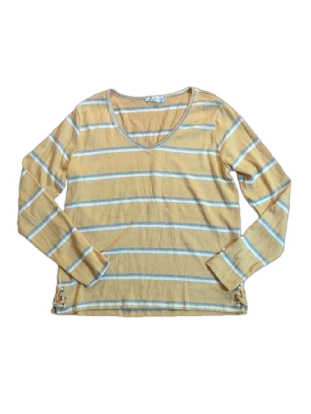 Pink Republic Striped V Neck Sweater Large